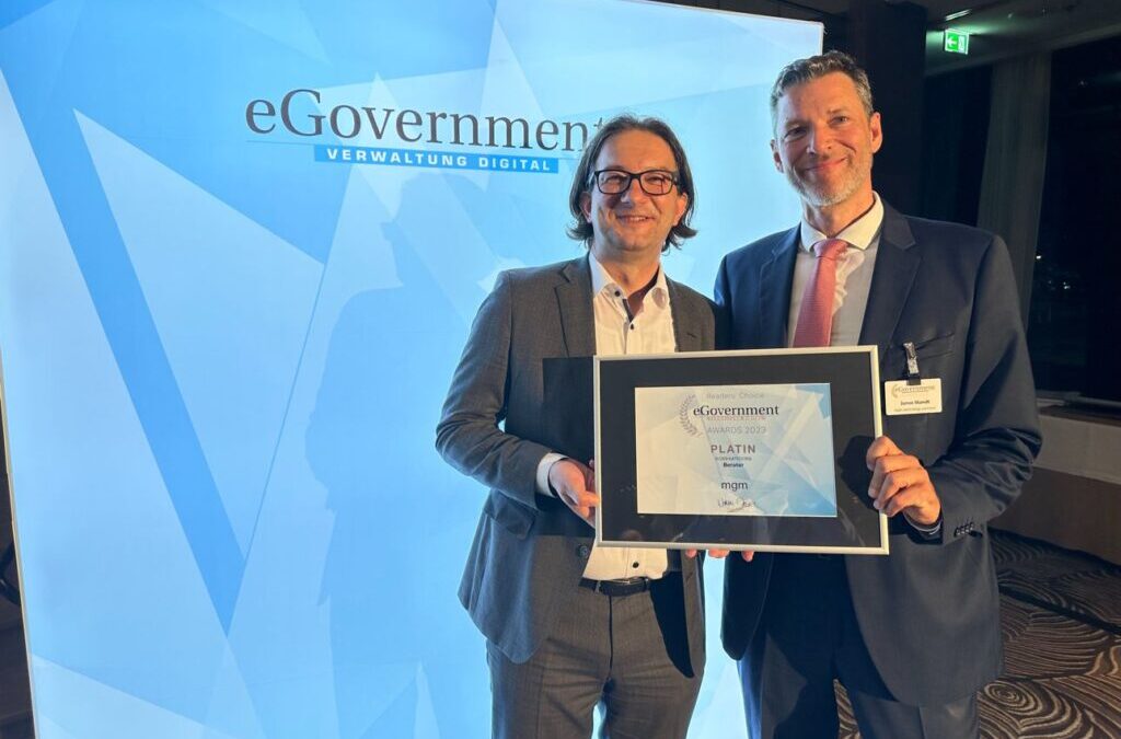 eGovernment Readers’ Choice Award: mgm gewinnt zum dritten Mal Platin in der Kategorie Berater